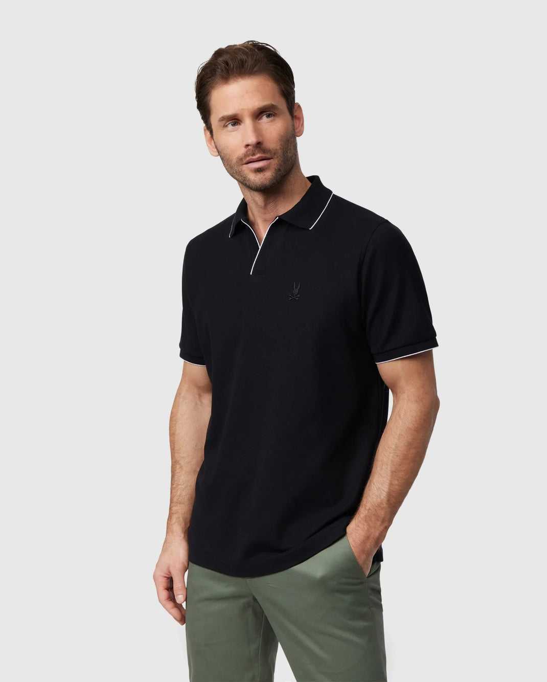 Polos Psycho Bunny East Hills Johnny Polo Shirt Noir Homme | MOV-61146304